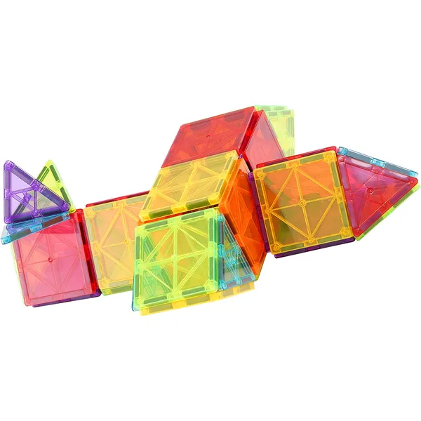 Magnetic Tiles, 55 PCS Magnetic Building Blocks for Kids, Magnet Building Set with Car Base & 16 Digital Cards, STEM Educational Construction Stacking Toys Gift for Toddlers Boys Girls Aged 4+ - Image 6