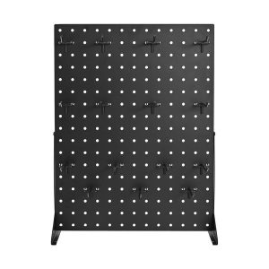 Pegboard Display Stand, 17 x 13 Inch Tabletop Pegboard Display Stand with 15 Hooks, Thickened Cold-Rolled Steel Peg Board Panel for Grocery, Retail Store and Jewelry Shop, Black (1 PCS)