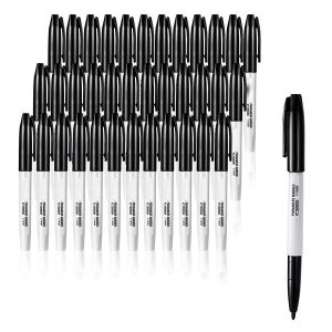 Permanent Markers, 36 Pack Black Permanent Marker Set, Quick Drying & Fade Resistant, Fine Point Markers for Plastic, Paper, Metal, and More
