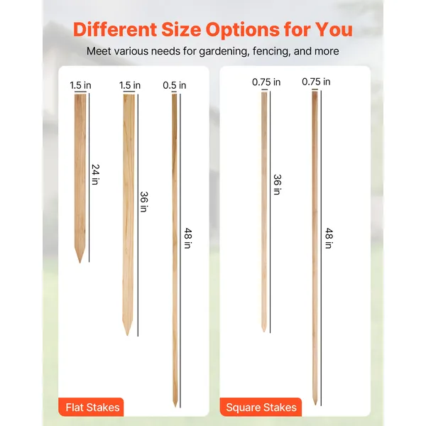 Wooden Garden Stakes, 25 Pcs 36x0.75x0.75 in Survey Grading Stakes, Garden Ground Stake with Sharp Point, Fir Wood Plant Support Stake, Sign Posts for Silt Fence Backyard Boundaries Baselines - Image 6